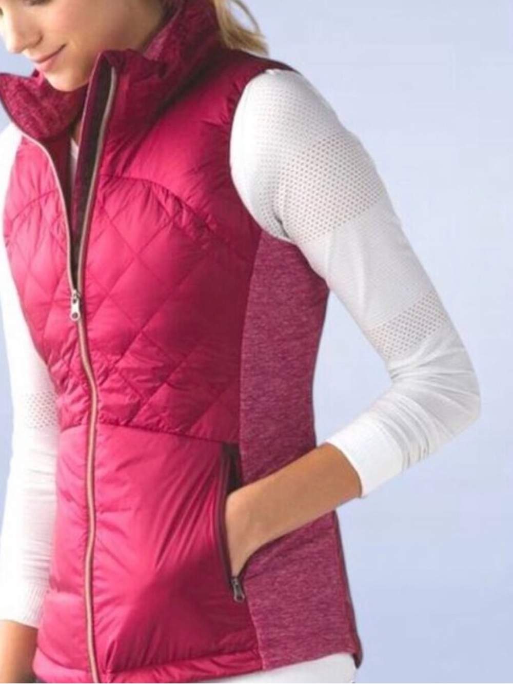 Lululemon Down For A Run Vest Berry Rumble Pink Sz 6